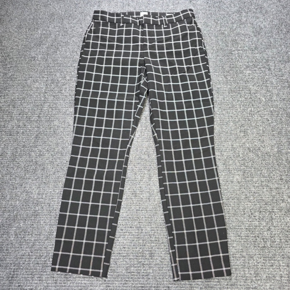 Gap Signature Skinny Ankle Pants Women's Size 8 Black White Windowpane Stretch